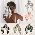 Повязка на голову атласная Женская, длинная эластичная лента, резинки для прически 