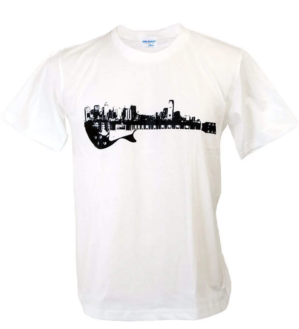 

2019 New Fashion Casual Round Neck Clothes New Design Guitar Music City Rock Man Trance Graphic T-Shirt blank Tee Shirts