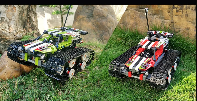 Техника внедорожный автомобиль приложение для смартфона rc Гусеничный автомобиль строительный блок 2,4 ГГц радио пульт дистанционного управления игрушка Коллекция деталек