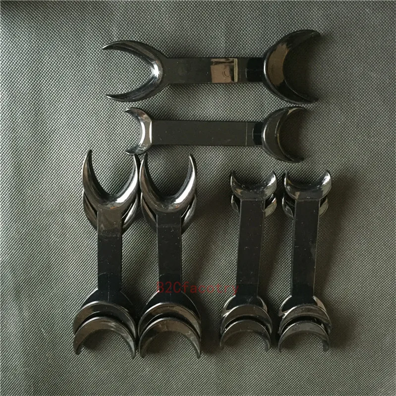 

5pcs Dental Clinic Stainless Steel Photography Mirrors Orthodontic Intra-oral Glass+4pcs Double-Head Black T-openers