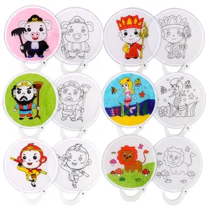 24 см граффити DIY складная переносная Веерная игрушка для детей, подарок для девочек, картина, складная линия, черновик, пустой вентилятор, детский сад, искусство, ремесло