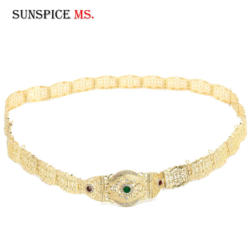 Sunspicems шикарный марокканский пояс цепочка для тела женщин золотой цвет