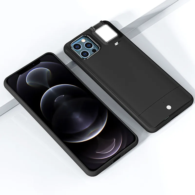 

Suitable for Apple 12pro ring flash mobile phone shell iphone11 protective cover XR fill light photo XS bracket