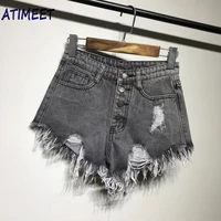 new women fashion denim shorts plus size summer casual style ripped jeans