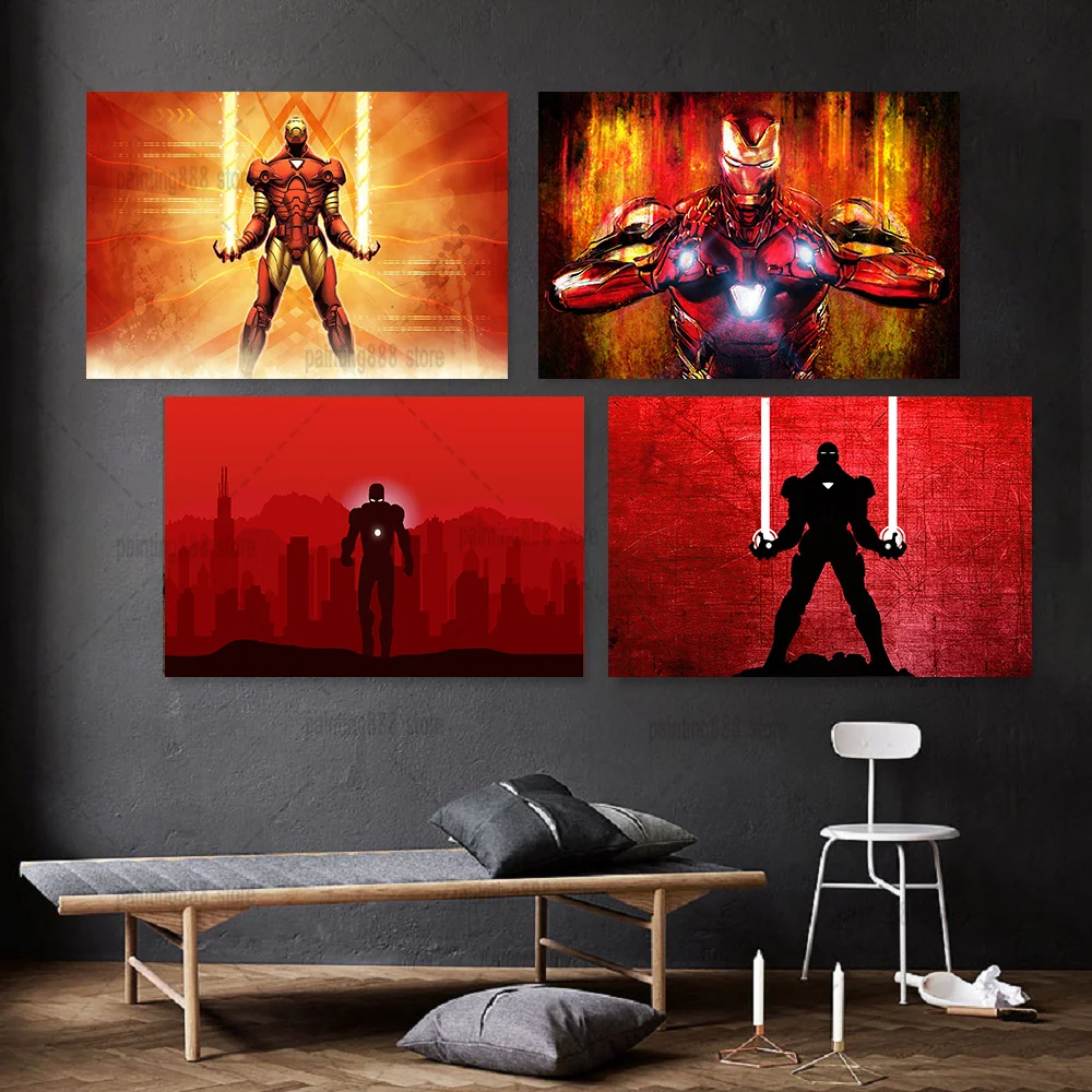 

Marvel Iron-man Movie Canvas Painting Disney Avenger Posters and Prints Iron-man Wall Art Pictures for Living Home Room Decor