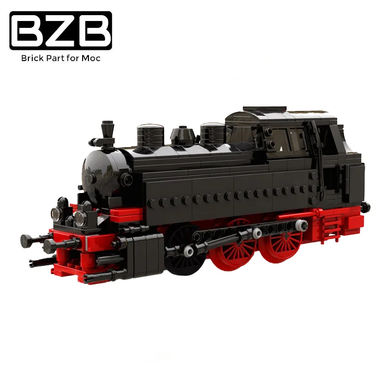 

BZB MOC 72693 High Tech Retro Steam Train Track German City Locomotive Building Block Model Kids Toys DIY Brick Parts Best Gifts