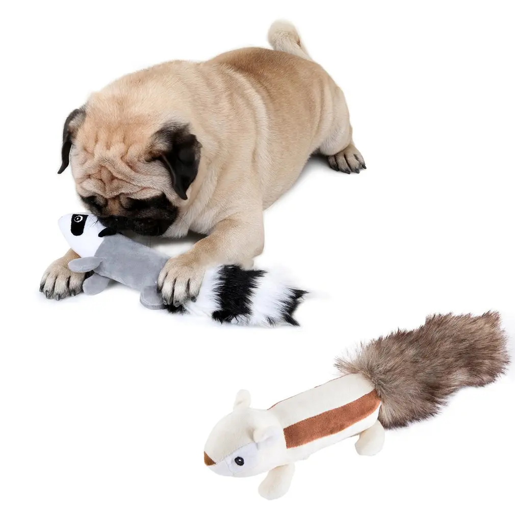 

Adorable Vocal Squirrel Skunk Plush Stuffed Pet Toy For Dog Cat Long Tail Lovable Interactive Sounding Plush Toys