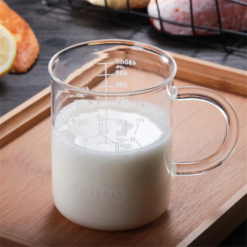 Кружка с двойной стенкой для молока стеклянная мерная чашка креативная офисная