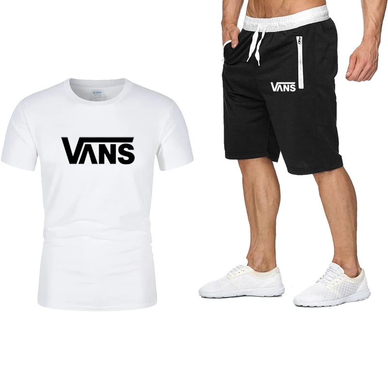 

2021 Summer Popular New Men's T-Shirt + Sports Shorts Set Suit Personalized Fashion Printing High Quality Sports Running Set