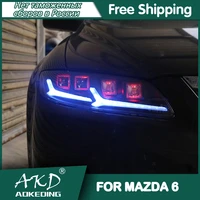 for car mazda 6 headlights 2004 2012 drl day running light led bi xenon bulb fog lights car accessory mazda6 head lamp