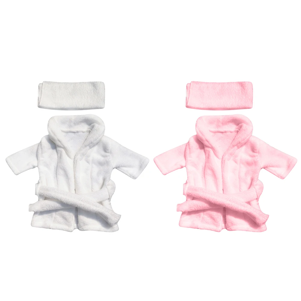 

Infant Bathrobes Wrap Newborn Photography Props Bath Towel Solid Color Warm Baby Robe with Belt Photo Accessories