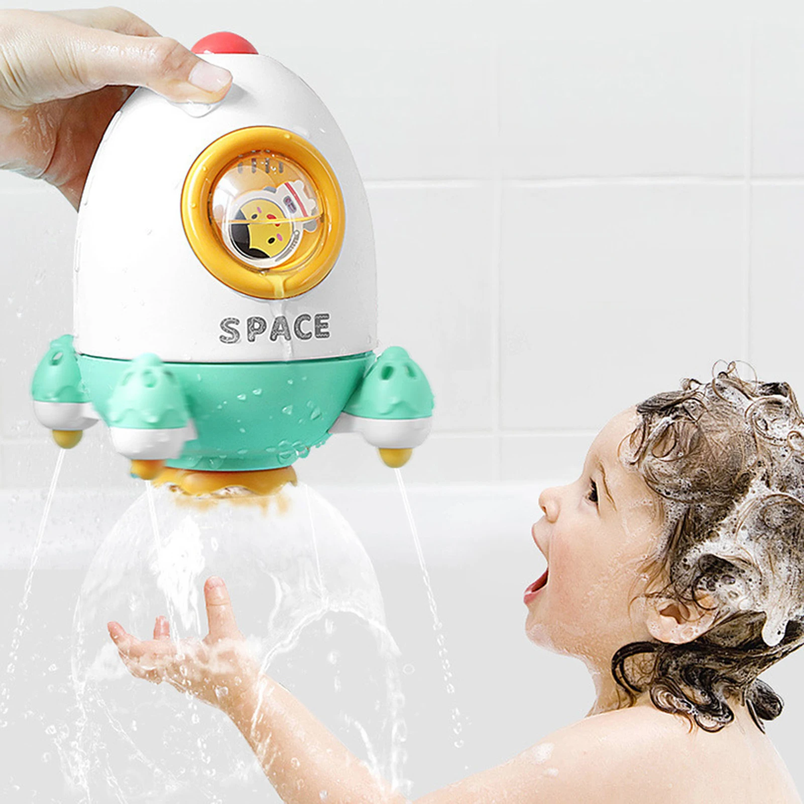 

Baby Bath Toys Rocket Rotate Spray Water Sprinkler Toys Funny Educational Bathroom Shower Water Toy For Children superbly