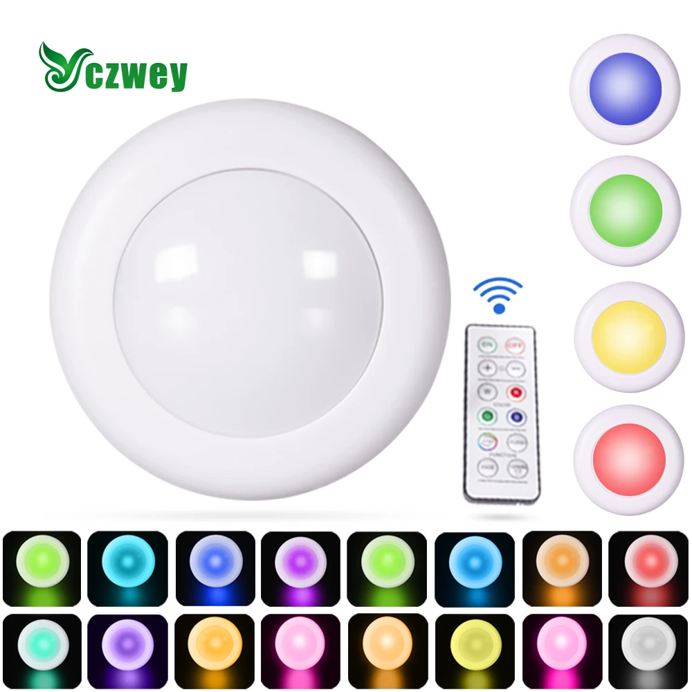 

Умный беспроводной ночник с дистанционным управлением, декоративный светодиодный мини светильник с нажимным переключателем для кухни, чул...