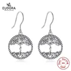 Женские винтажные серьги-капли Eudora, серьги из 100% стерлингового серебра 925 пробы с окисленным серебром, ювелирные изделия в подарок E119