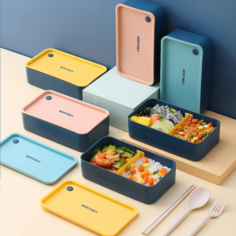 

Portable Microwave Plastic Lunch Box for Kids School Bento Box with Movable Compartments Snack Salad Fruit Food Container Boxs