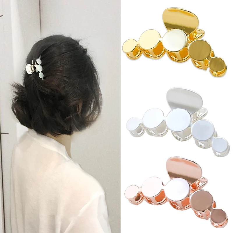 Заколка-краб Женская Геометрическая однотонный зажим для волос в ретро стиле