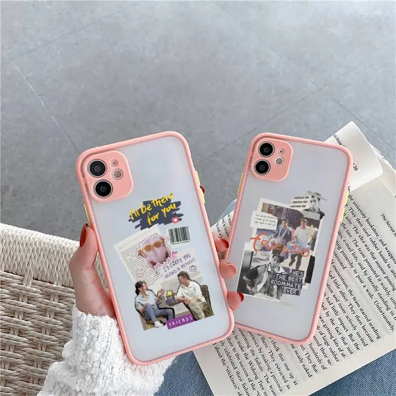 

Central Perk Friends Phone Case For iPhone 12 11 Mini Pro XR XS Max 7 8 Plus X Matte transparent Pink Back Cover