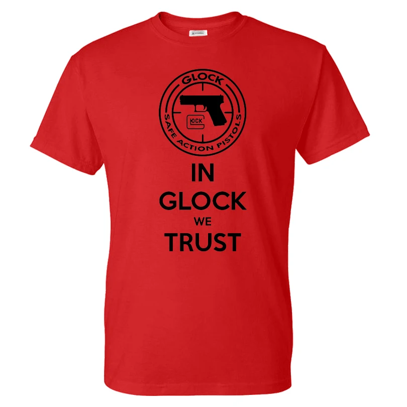 

Glock Handgun Logo Print T-shirt Fashion Pattern Streetwear Men Casual Cotton Tshirt Hip Hop Tees Tops Male Trendy T Shirt