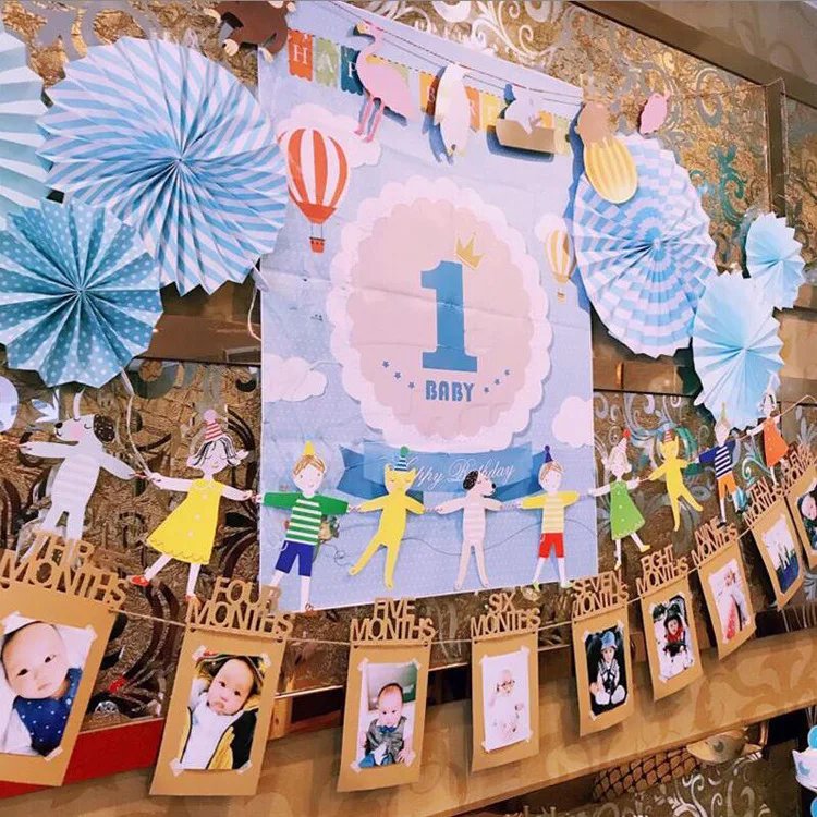 Фоторамка на день рождения pull flag baby age фото папка 12 месяцев Фото Стена фон баннер