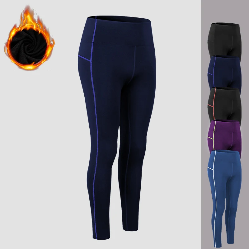 Women Long Johns Thermo Thermal Underwear Bottoms Cashmere Thick Velvet Plush High Waist Pants Female Fitness Legging Jegging