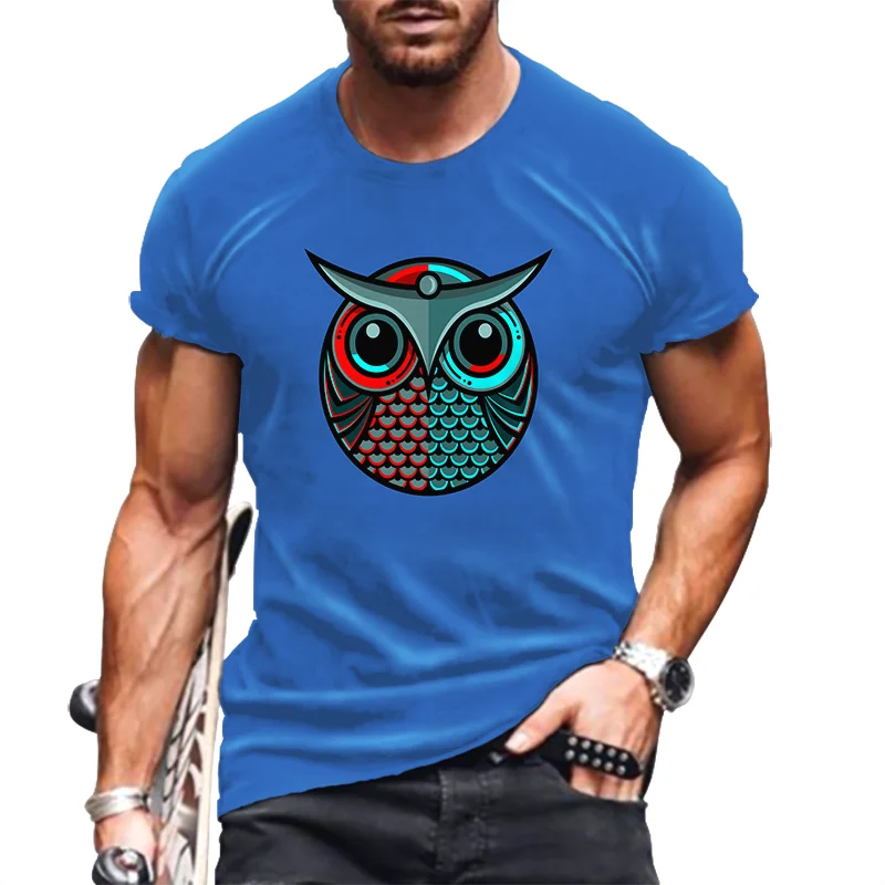 

T-Shirt Mens Summer 2021 New Fashion O-Neck Short-Sleeved Digital 3D Print T-Shirt Casual Loose High-Quality Men's Top 4XL