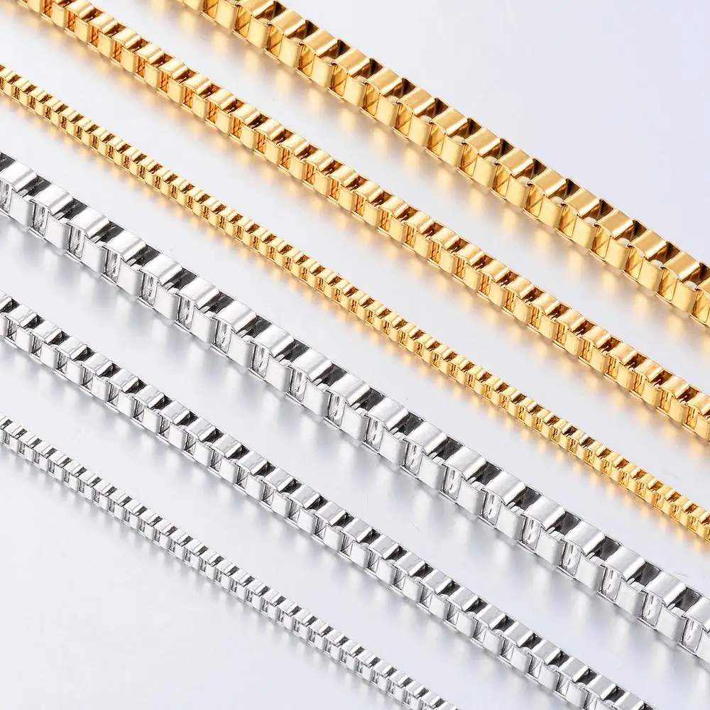 

New Stainless Steel Gold Silver Necklaces All Widths Can Be Customized Fashionable Men And Women Jewelry