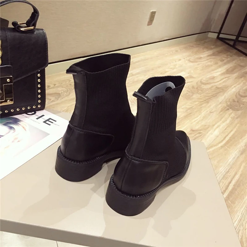 Wellwalk/растягивающиеся ботильоны Женская зимняя обувь Носки без шнуровки Осенняя