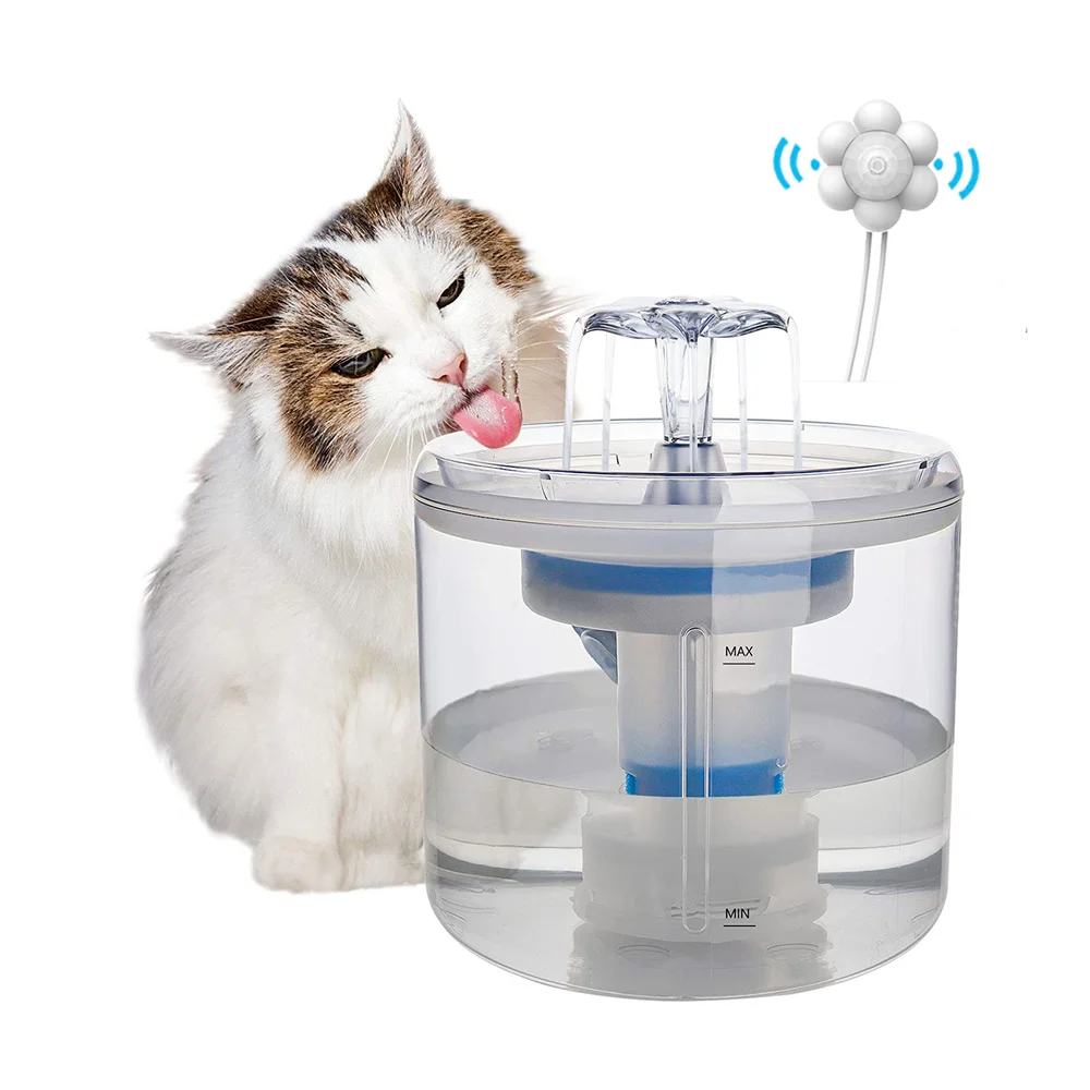 

2.6L Automatic Cat Water Fountain With Infrared Motion Sensor Flower Waterfall Dog Water Dispenser Quiet Pet Drinking Feeder