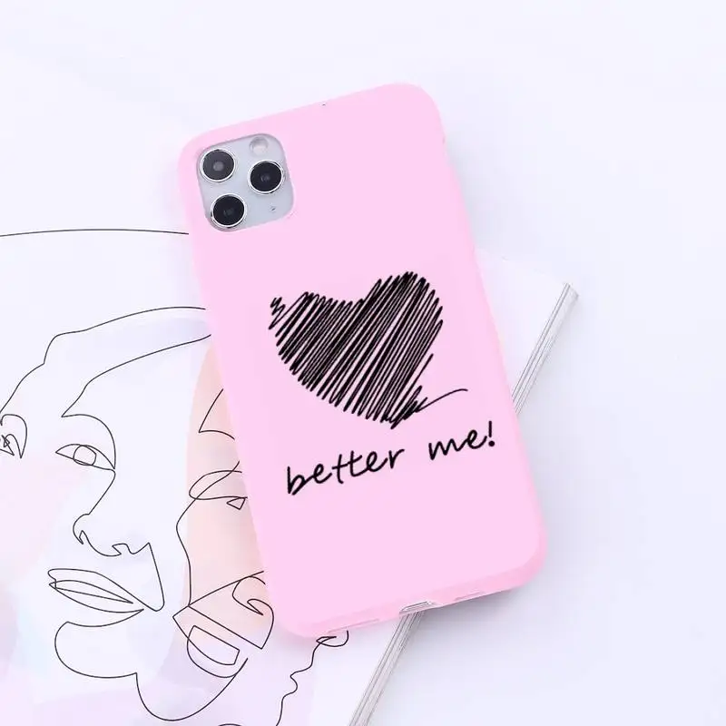 

Couples Cartoon Lovely Heart Painted funda cover coque Phone Case Candy Color for iPhone 6 7 8 11 12 s mini pro X XS XR MAX Plus