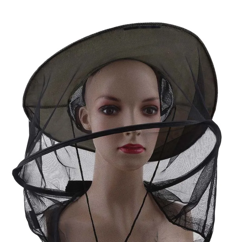 

Camouflage Fishing Hat beekeeping Insects Mosquito Net Prevention Cap Mesh Fishing Cap Outdoor Sunshade Lone Neck Head Cover