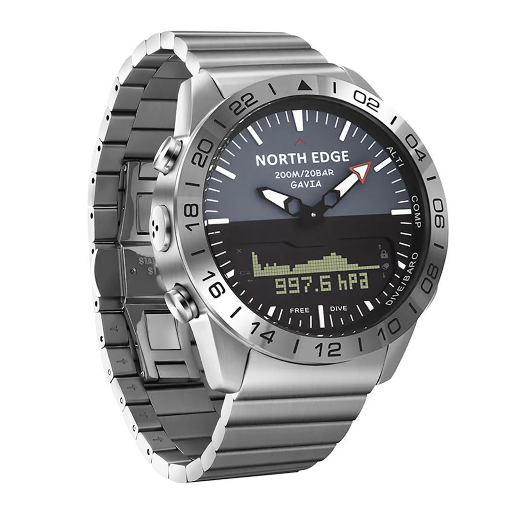 20 # NORTHEDGE GAVIA 2 мужские спортивные часы цифровые наручные 5ATM водонепроницаемые для