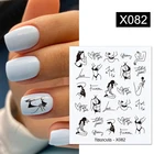 Наклейки для ногтей Harunouta, для женщин, с абстрактным изображением бабочки, для дизайна ногтей, декоративные Слайдеры для маникюра