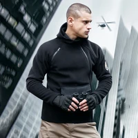 outdoor hooded big pockets fleece bottoming shirt thickened tactical tops mens autumn and winter casual warm jacket