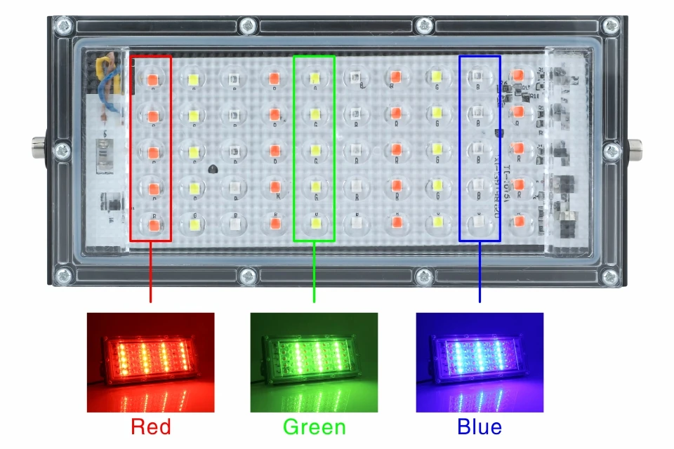 50 Вт светодиодный RGB прожектор светильник лампа AC 220V 230V 240V напольный светильник IP65 Водонепроницаемый отражатель Светодиодный точечный светильник с пультом дистанционного управления Управление