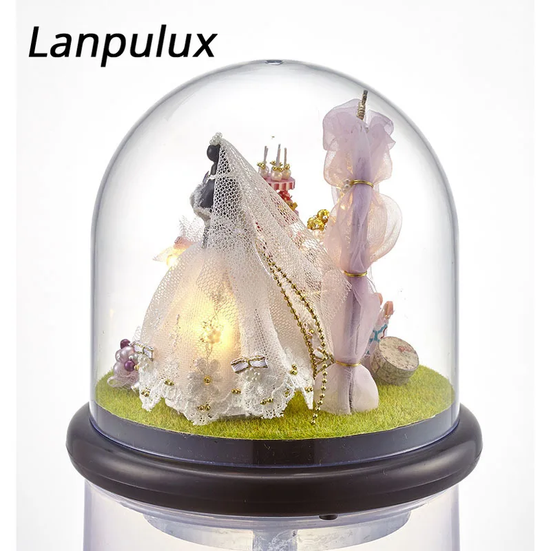 Lanpulux, сделай сам, стеклянный шар, Ночной светильник, микро пейзаж, Романтический, Свадебный, светодиодный, для украшения спальни, декоративный светильник ing, подарки для девушки