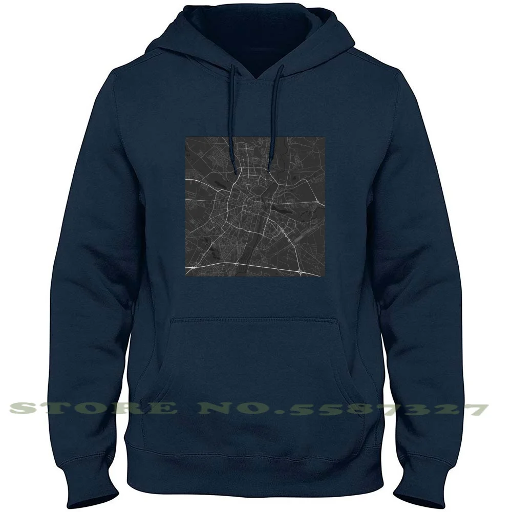 

Poznan , Poland Map. ( White On Black ) Streetwear Sport Hoodie Sweatshirt Poznan Poland Europe Map Maps City Roads Road Street