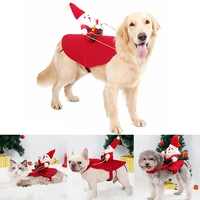 dog christmas pet clothes santa claus riding a deer jacket coat pet christmas dog apparel costumes for small large dog outfit