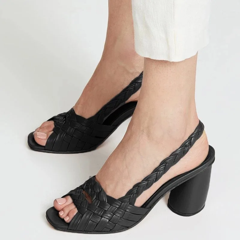 Летние женские сандалии-гладиаторы на высоком каблуке; пикантная Женская обувь в римском стиле с открытым носком; Босоножки на платформе с блочным каблуком; большие размеры; zapatos de mujer