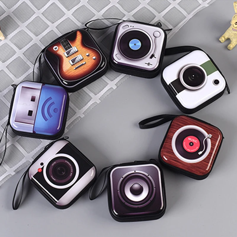 

Creative Print Coin Purse Cartoon Wallet Mini Coin Wallet Purse Earphone Box Bags Coin Wallets Metal Tinplate Bag Zipper Bag