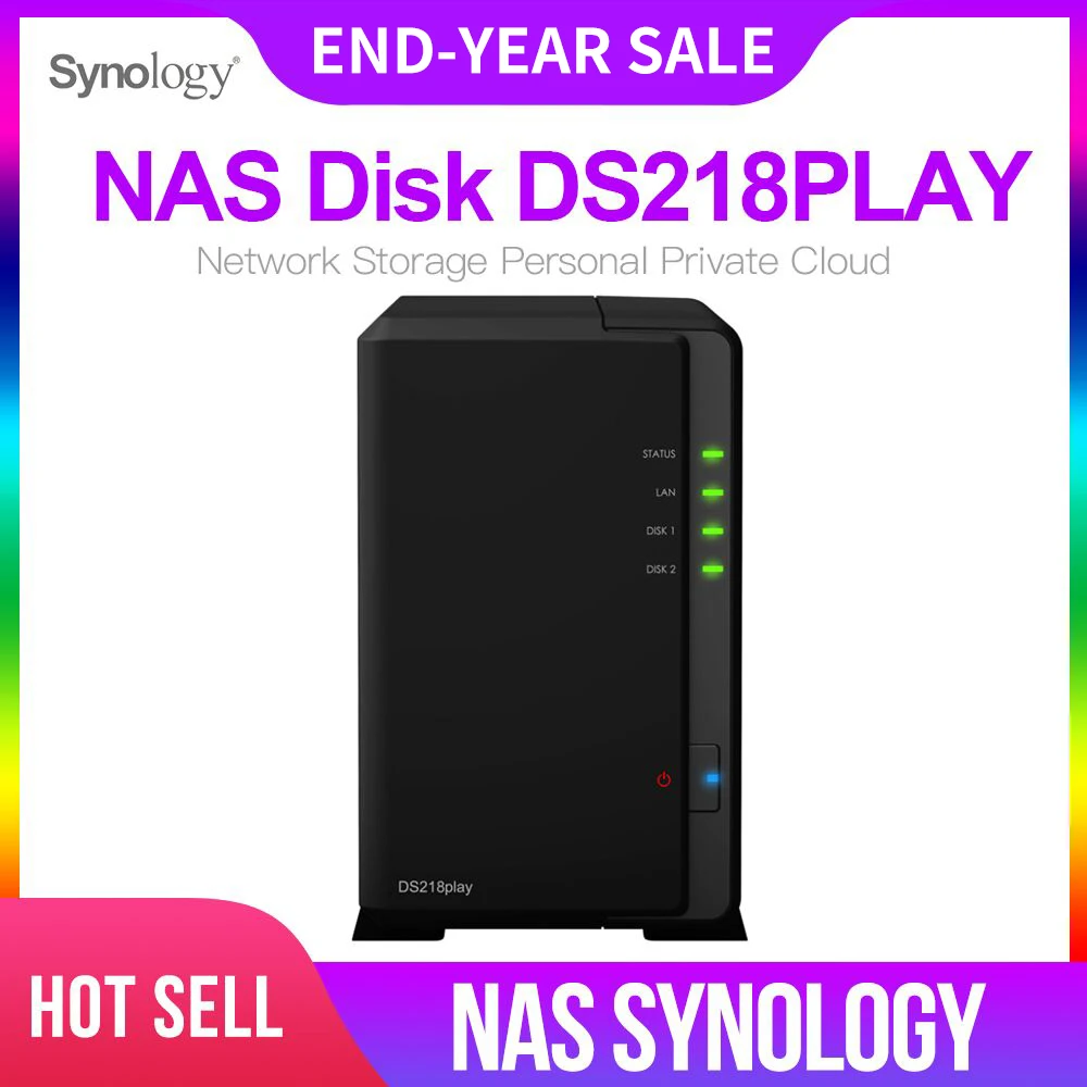 

Synology NAS Disk Station DS218play 2-bay diskless nas Server nfs Network Storage Cloud Storage NAS Disk Station 2 year warranty