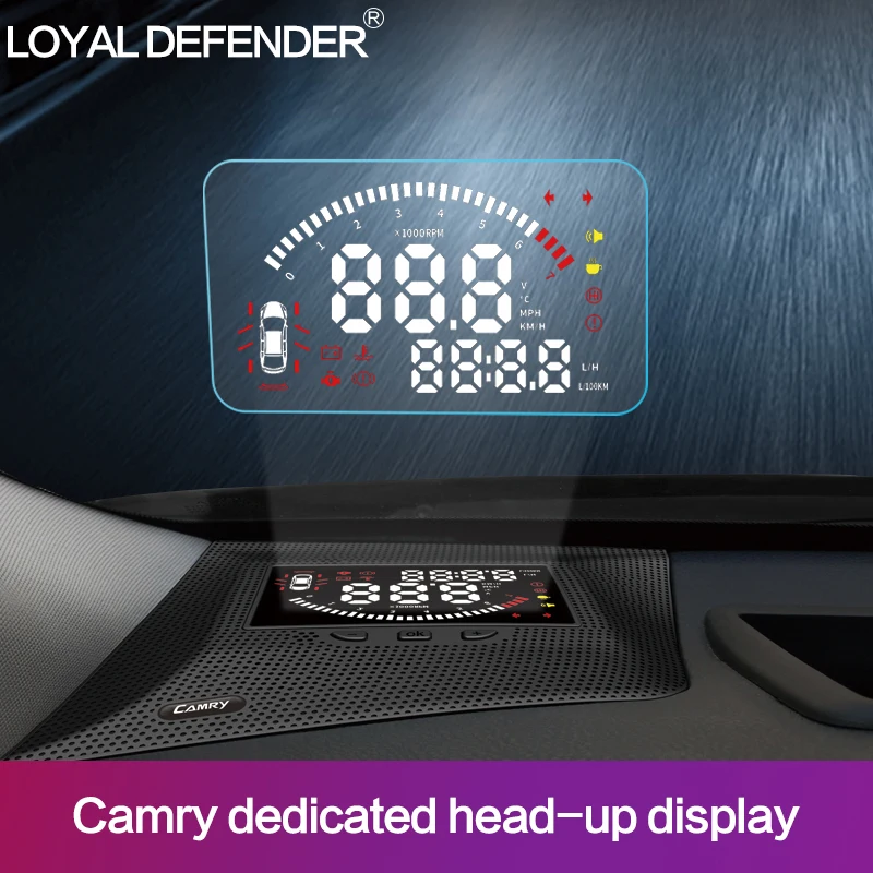 OBD2 автомобильный HUD с полнофункциональным дисплеем для Toyota Camry левосторонний привод Plug and Play