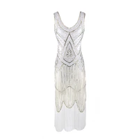 vintage dress womens vintage 1920s sequin beaded tassels dress party night flapper gown dresses