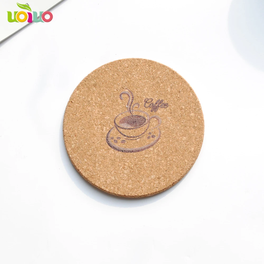 coffee 1 шт./лот, натуральные пробковые подставки, Термостойкие чашки с печатью на заказ, коврик для кружки, кофе, чая, горячая подставка для напитков, для обеденного стола - Цвет: coffee