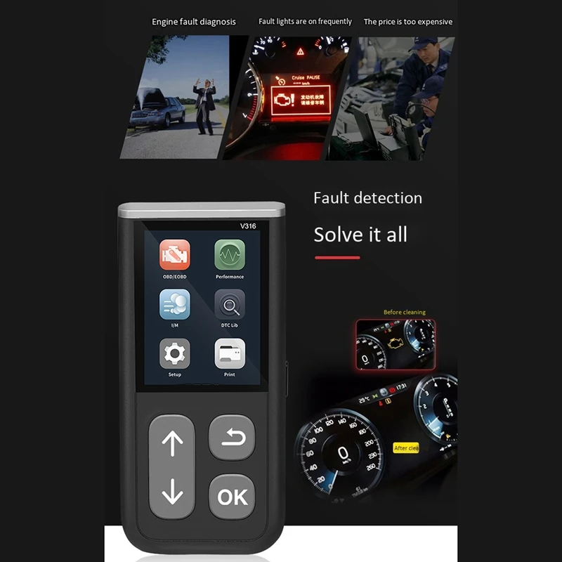 Новый OBD2 считыватель кодов двигателя EOBD OBDII профессиональный диагностический