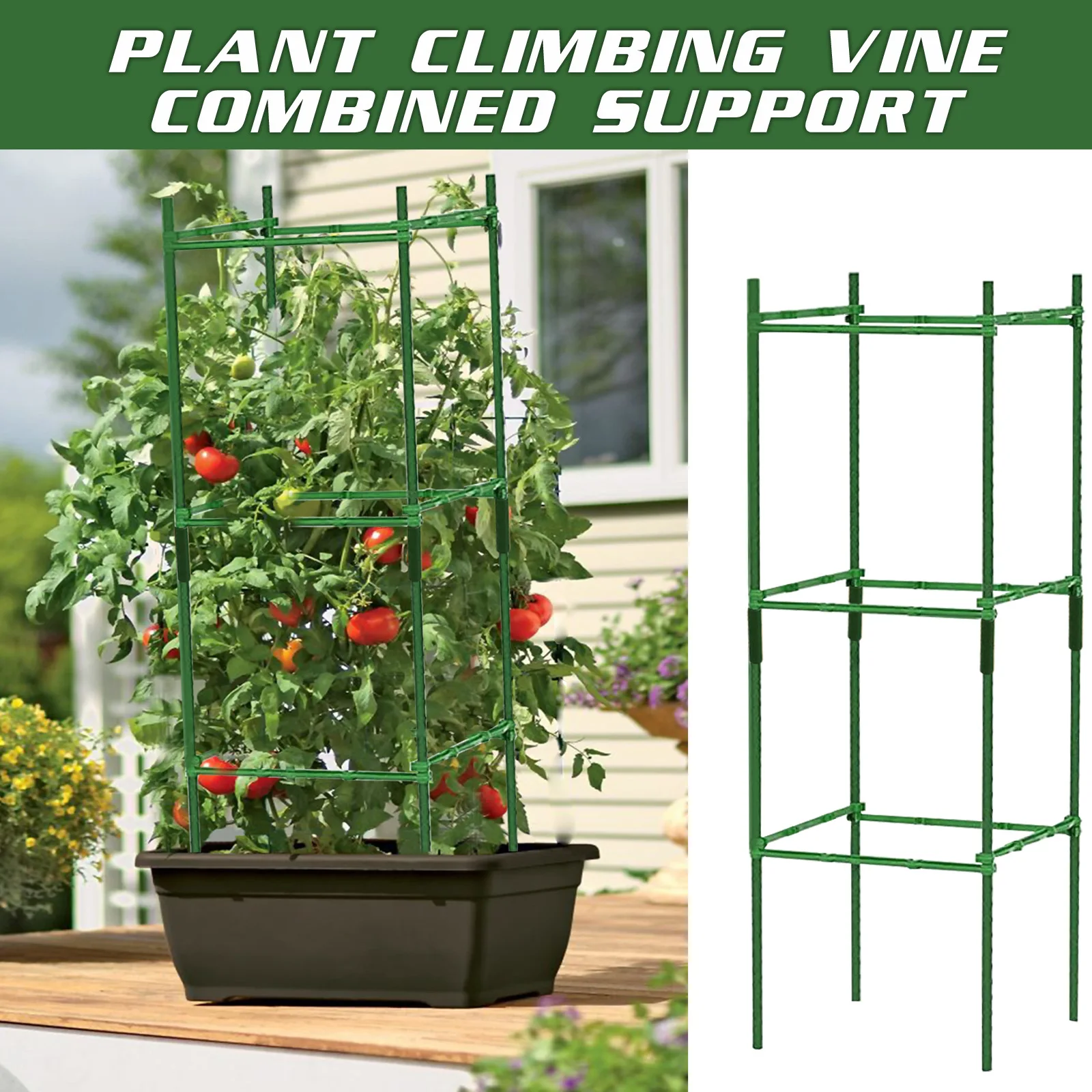 

Garden Growing Vine Climbing Rack Plant Trellis Gardening Bracket Green 27pcs Durable 1pcs Aluminium Extra Thick Stakes