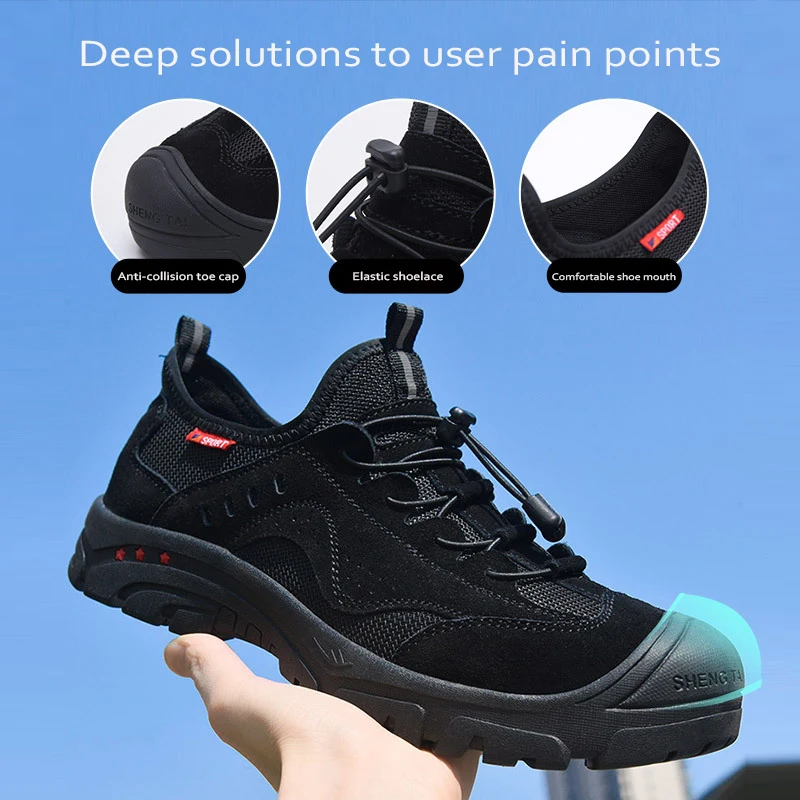 

Lnsulated Work Shoes Breathable Anti-Hit Anti-Pncture Aafety Ahoes Anti-Slip Acid And Alkali Resistant Work Shoes