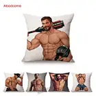 Сексуальный мускулистый медведь, украшение для тренажерного зала, диванная подушка, чехол с изображением супергероев, Модная хлопковая льняная наволочка для автомобиля