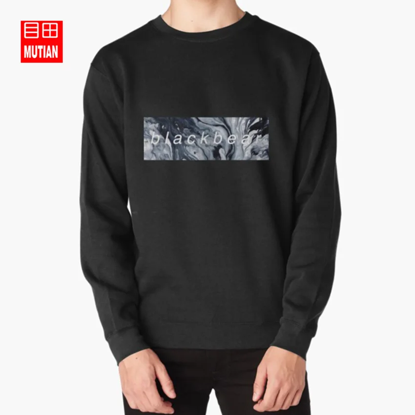 black-sweatshirt Blackbear/худи с мраморным рисунком; толстовки с черным медведем; blackbear idgf; помощь наркоман; Музыкальный артист - Цвет: black-sweatshirt