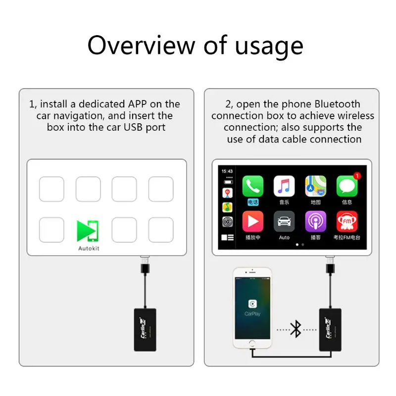 Беспроводной смарт ключ Bluetooth CarPlay мини USB Carplay автомобильный модуль чехол для Apple