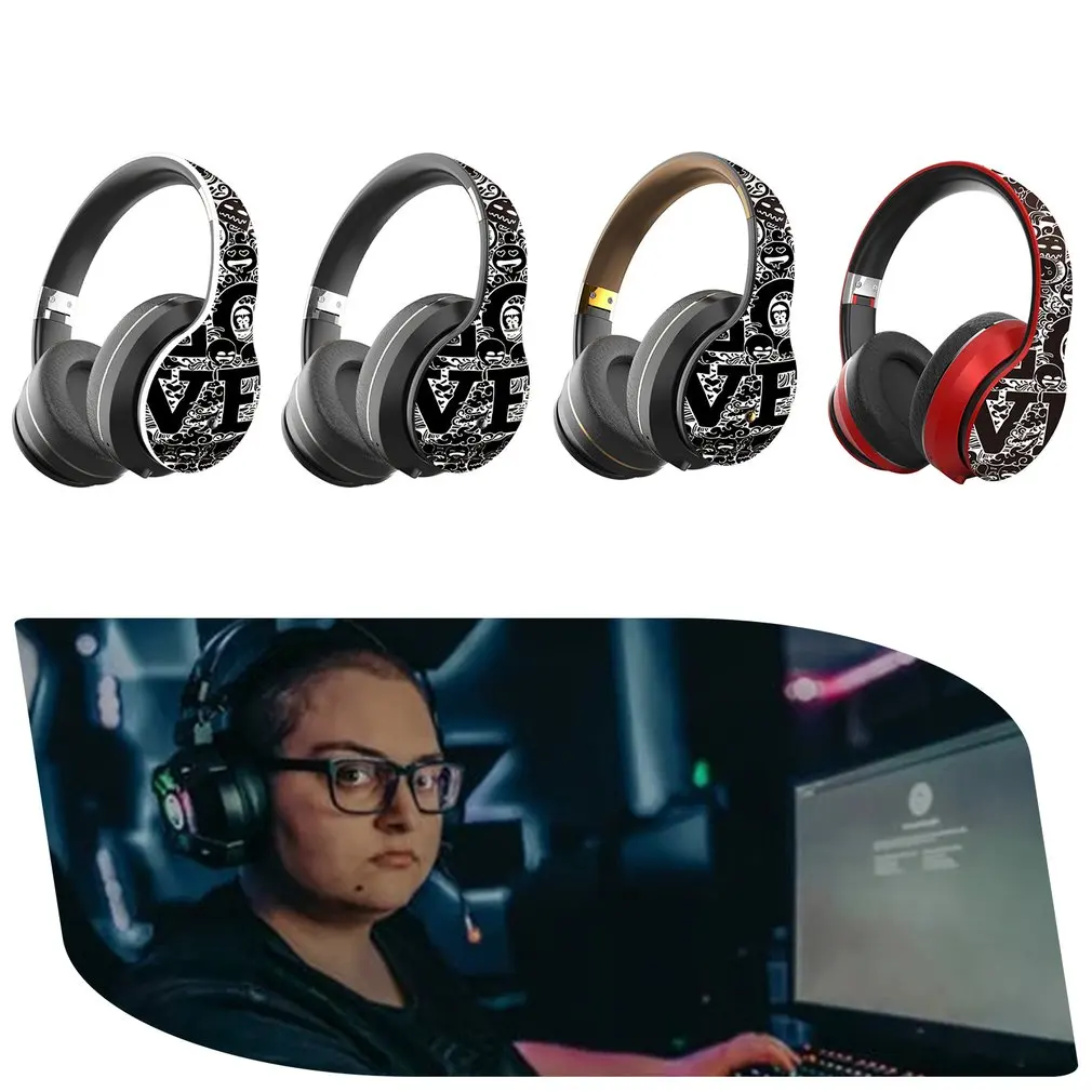 

Graffiti Wireless Headset 5.0 Folding Wireless Sports Headset Folding Portable Graffiti Headphone For Mobile Phone Computer